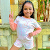 TWEEN COLOR BLOCK ALL OVER PRINT HAPPY FACE AND STAR SHORT
