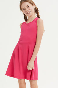 TWEEN CUTOUT BACK FIT AND FLARE SLEEVELESS DRESS