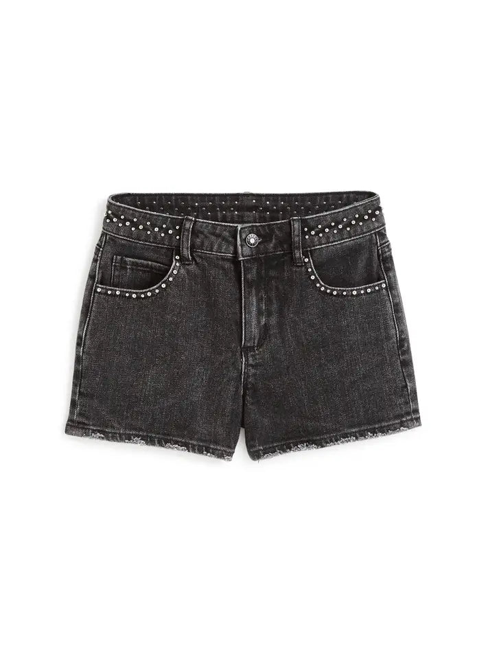 Black studded cheap shorts