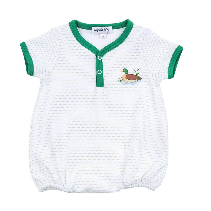 MAJESTIC MALLARD EMBROIDERED FRONT SNAP SHORT SLEEVE BUBBLE
