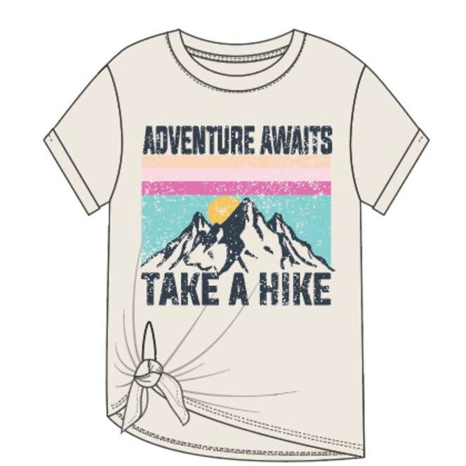 TWEEN ADVENTURE AWAITS TAKE A HIKE GRAPHIC TEE