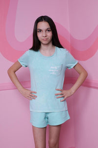 TWEEN SLOUCHY POCKET BEAUTY EMBROIDERED TEE