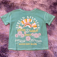 SPREAD KINDNESS GIVE BLOOM FRONT BACK GRAPHIC TEE
