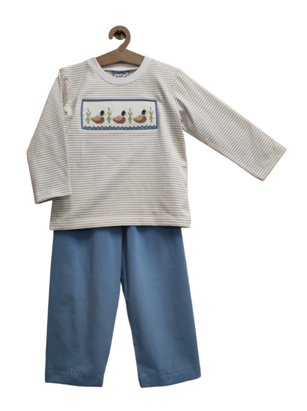 MALLARD DUCK SMOCKED  BOYS PANT SET