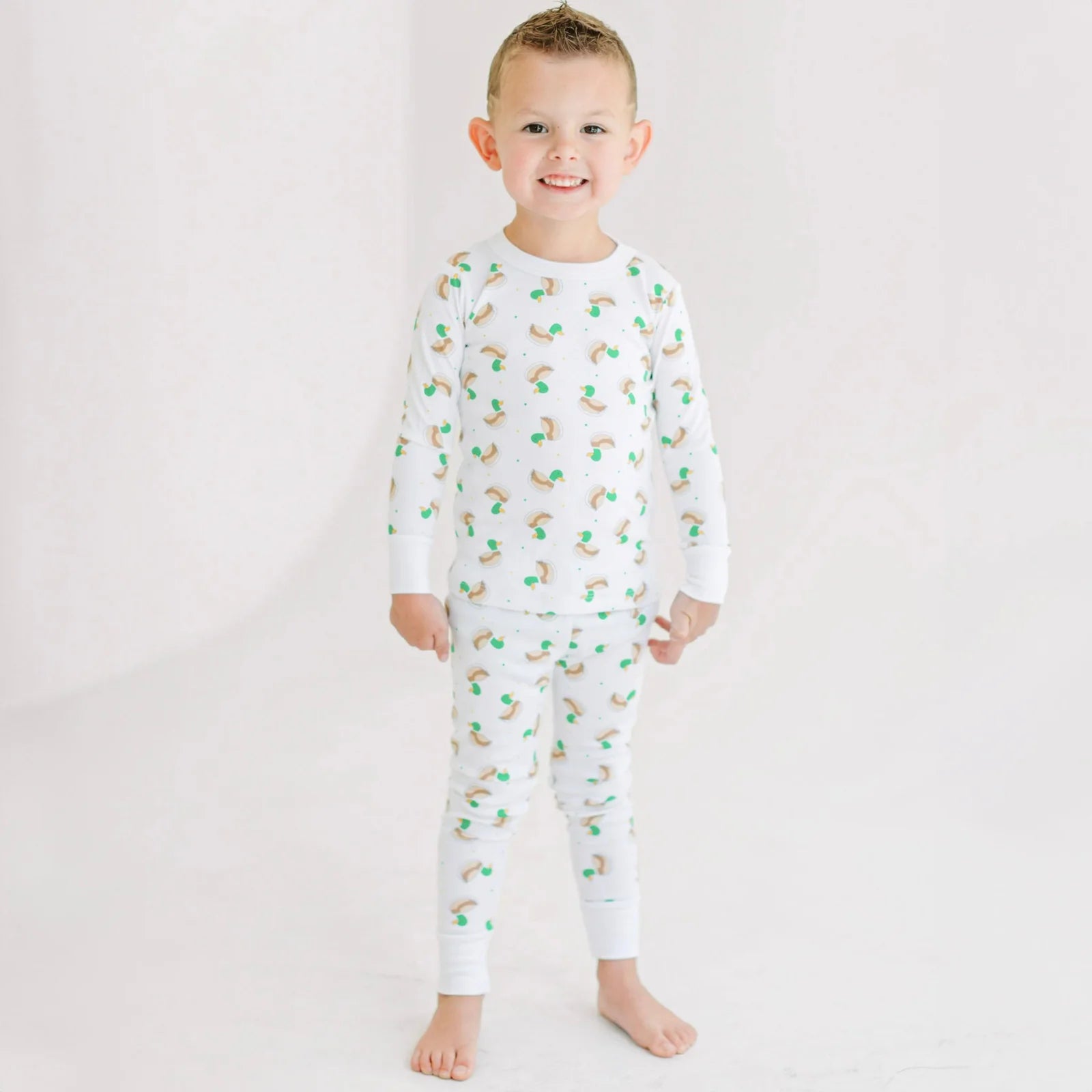 MINI MALLARD PRINT LONG PAJAMAS