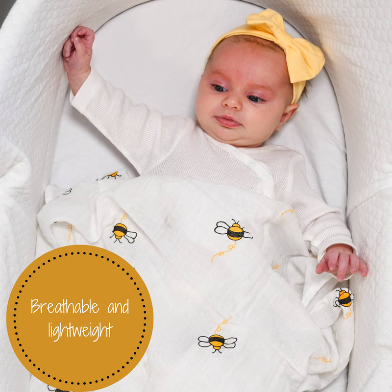 BEE-UTIFUL BABY MUSLIN SWADDLE BLANKET