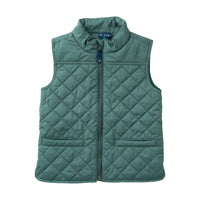 BOYS QUILTED VEST - SMOKE PINE GREEN