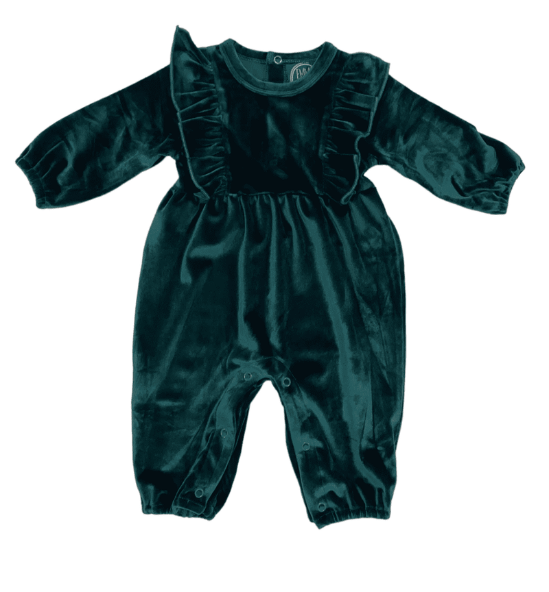 ROSALIE GREEN VELVET ROMPER
