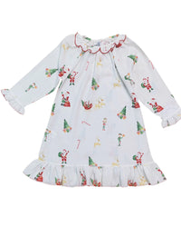 SANTA SLEIGH PRINT GOWN