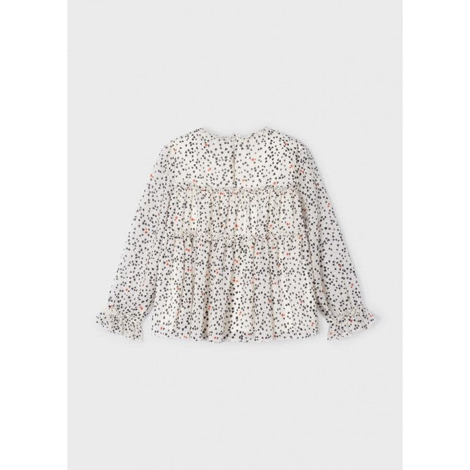 GIRLS HEARTS ALL OVER PRINTED BLOUSE