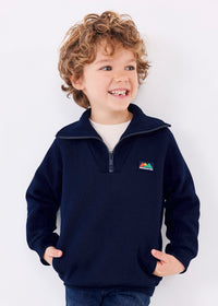 BOYS NAVY HALF ZIP PULL OVER