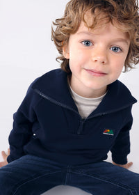 BOYS NAVY HALF ZIP PULL OVER