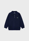 BOYS NAVY HALF ZIP PULL OVER