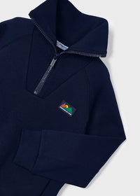 BOYS NAVY HALF ZIP PULL OVER