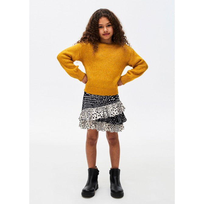 TWEEN MUSTARD SEQUIN SWEATER