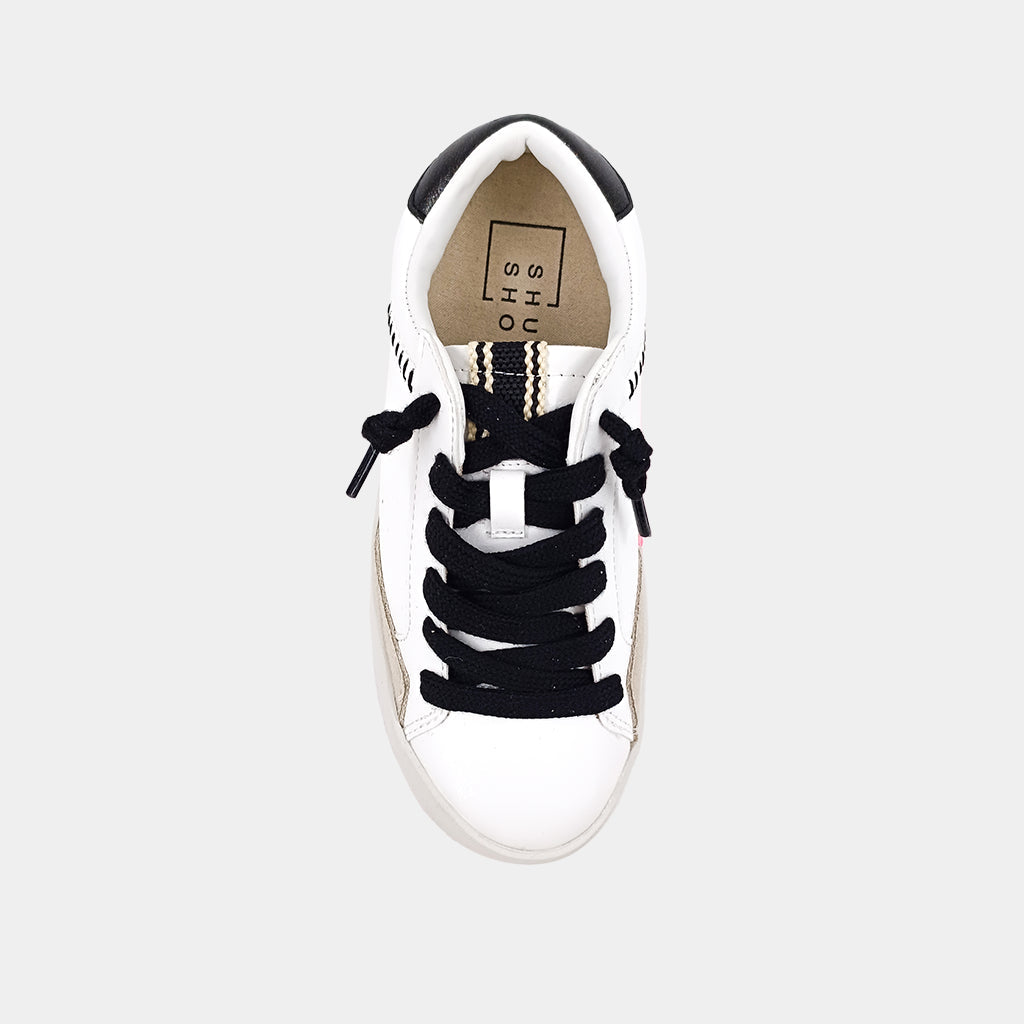 RUBY BLACK AND WHITE  KIDS SNEAKER