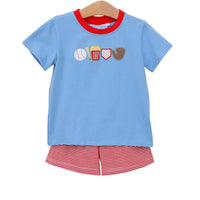 TAKE ME OUT TO THE BALLGAME BIY SHORT SET