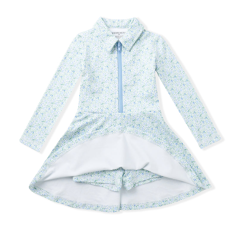 LONG SLEEVE FLORAL COLLAR TENNIS DRESS