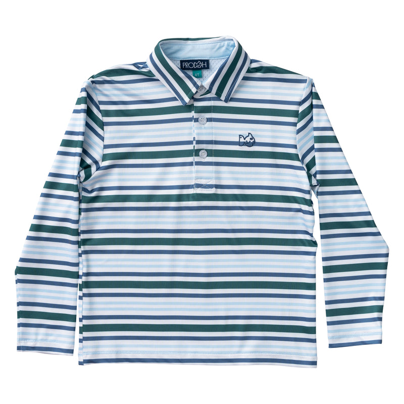 PRO PERFORMANCE POLO IN BLUE SPRUCE STRIPE