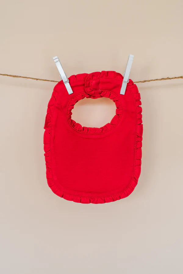 RUFFLED INFANT BABY BIB (MULTIPLE COLORS)