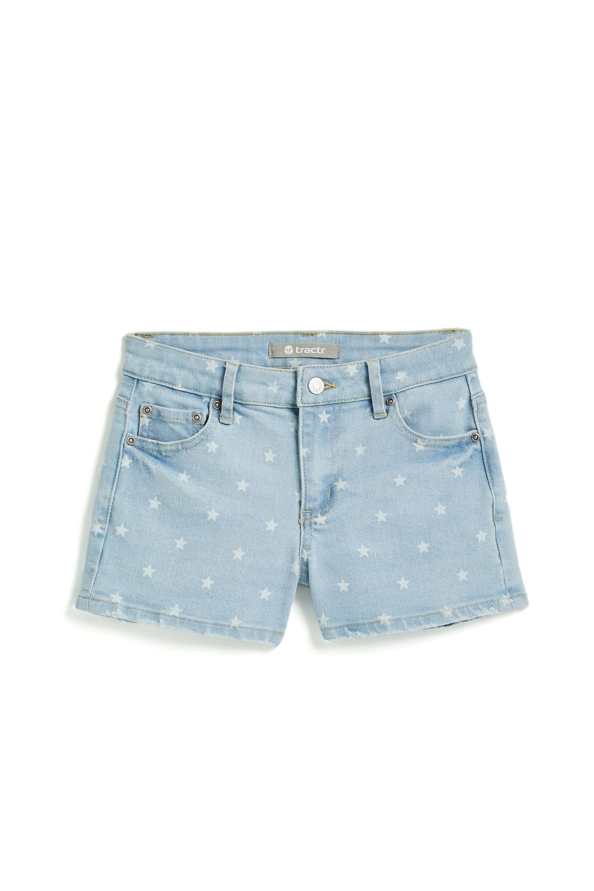 Star print denim shorts deals