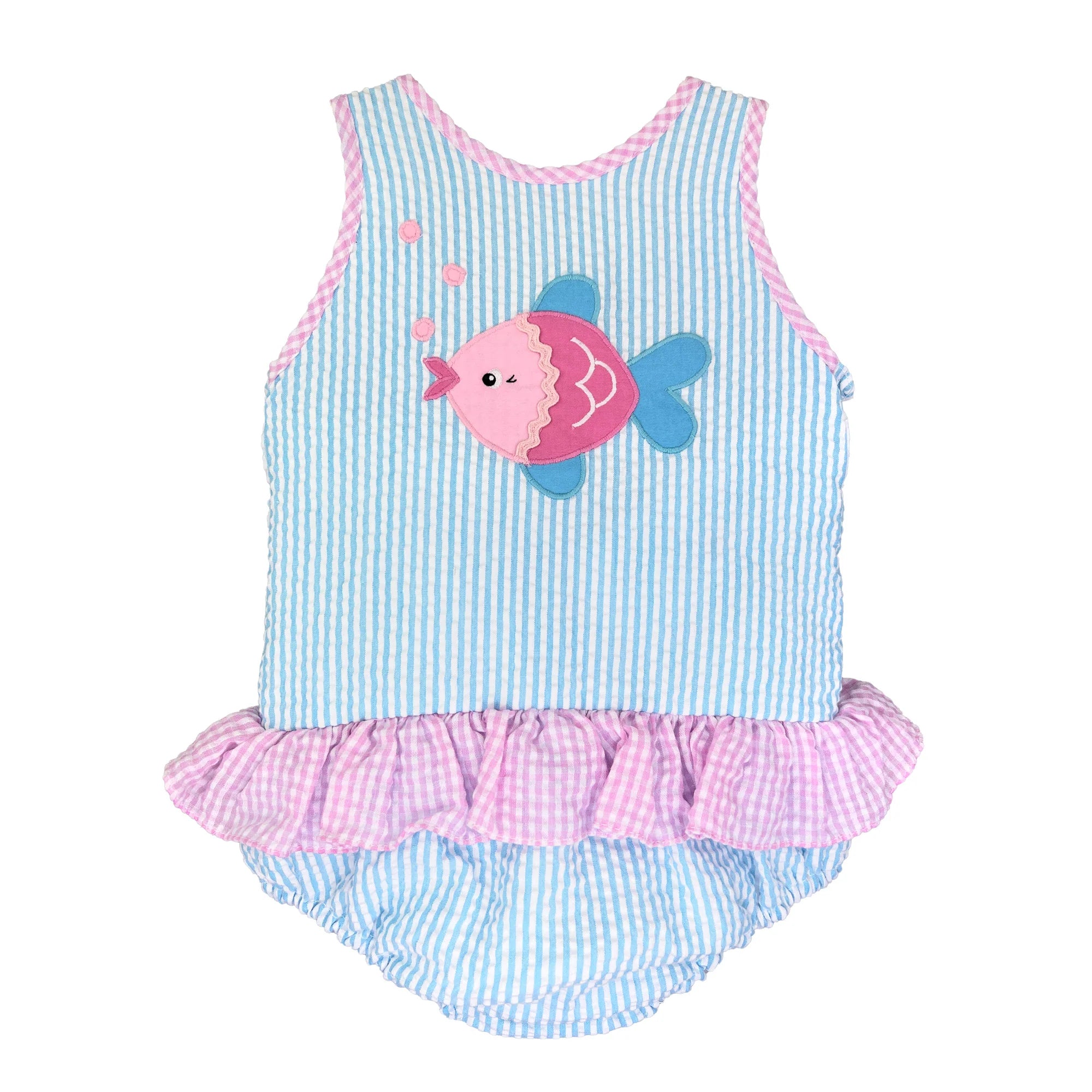 SWIMSUIT WITH FISH APPLIQUE