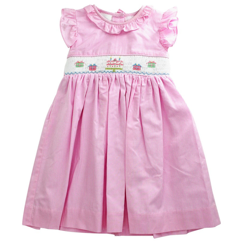 HAPPY BIRTHDAY GIRLS SMOCKED DRESS