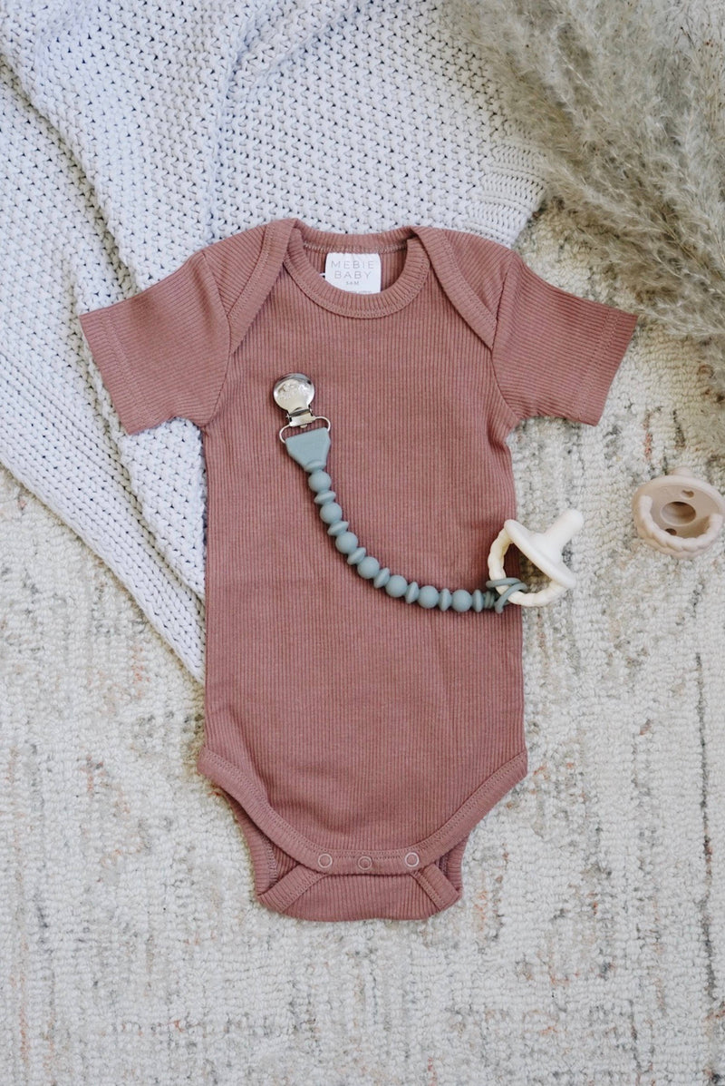 SUCCULENT BEADED SWEETIE STRAP SILICONE ONE-PIECE PACIFIER CLIP