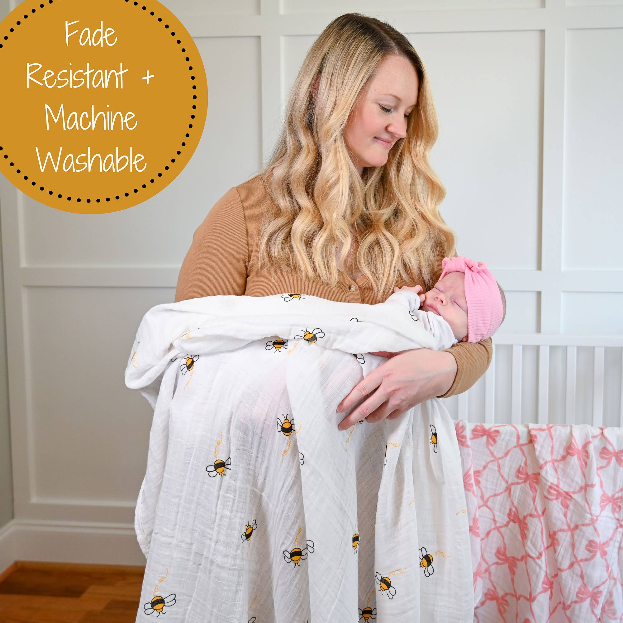 BEE-UTIFUL BABY MUSLIN SWADDLE BLANKET