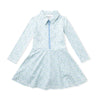 LONG SLEEVE FLORAL COLLAR TENNIS DRESS