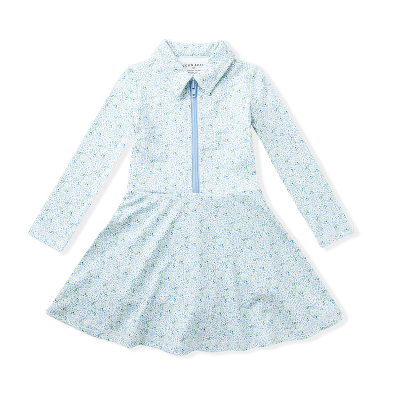 LONG SLEEVE FLORAL COLLAR TENNIS DRESS