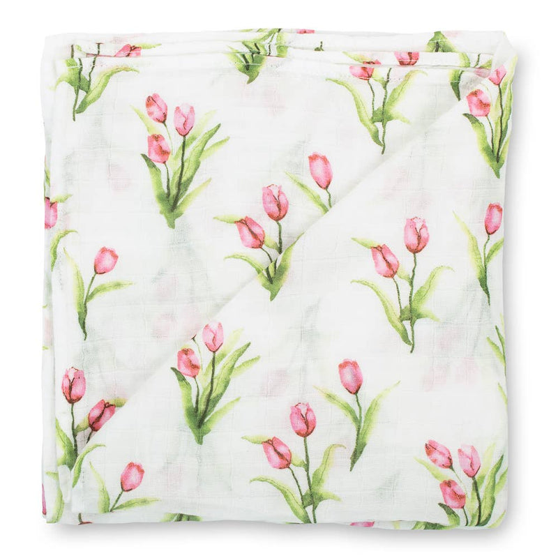 TULIP GARDEN BABY MUSLIN SWADDLE BLANKET
