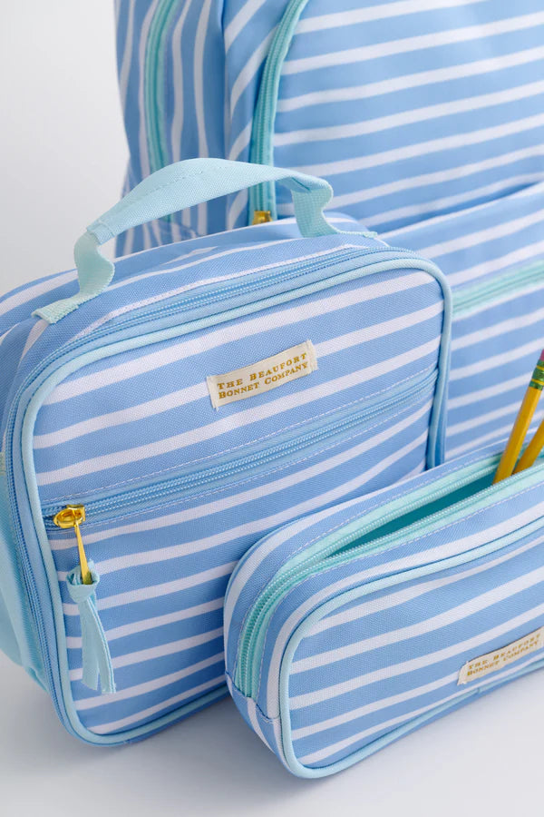 LEIGHTON LUNCH BOX SARASOTA SKY STRIPE WITH SEA ISLAND SEAFOAM