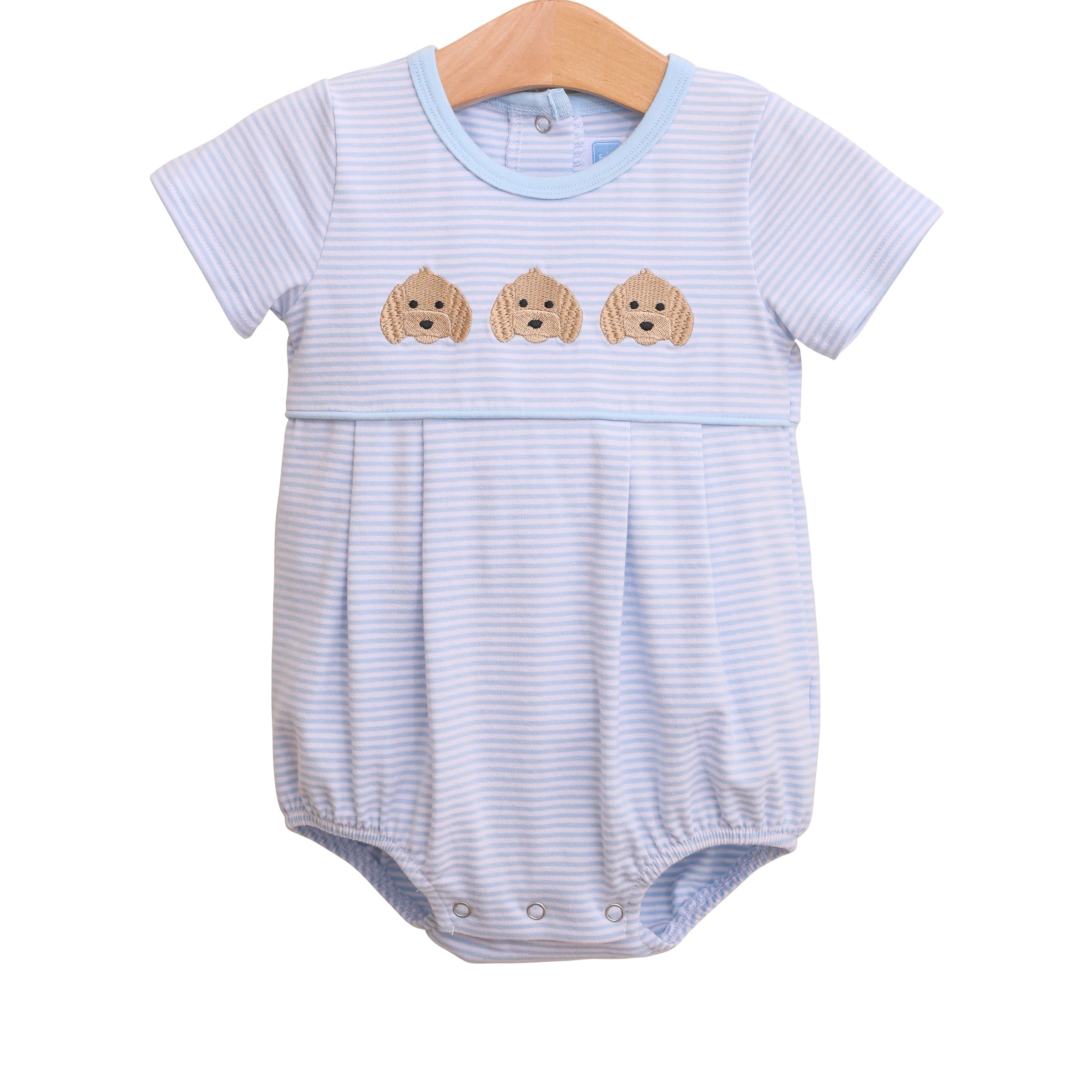 PUPPY TRIO EMBROIDERED BOY BUBBLE