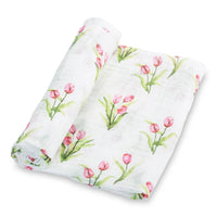 TULIP GARDEN BABY MUSLIN SWADDLE BLANKET