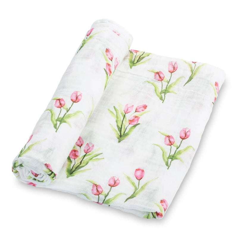 TULIP GARDEN BABY MUSLIN SWADDLE BLANKET