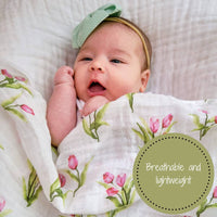 TULIP GARDEN BABY MUSLIN SWADDLE BLANKET