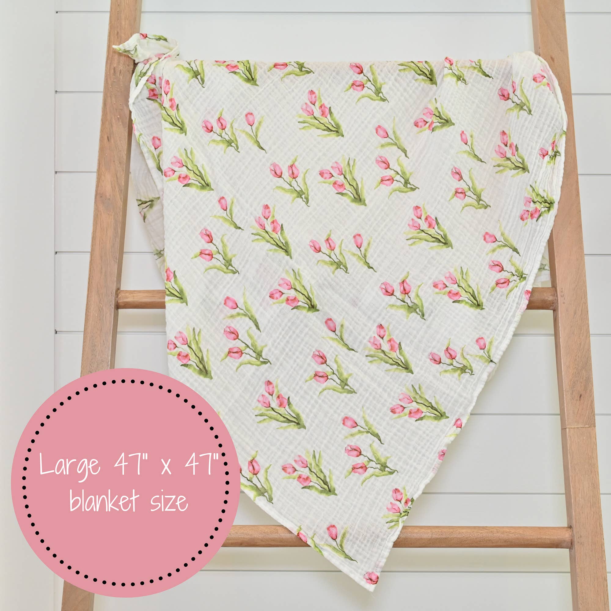 TULIP GARDEN BABY MUSLIN SWADDLE BLANKET