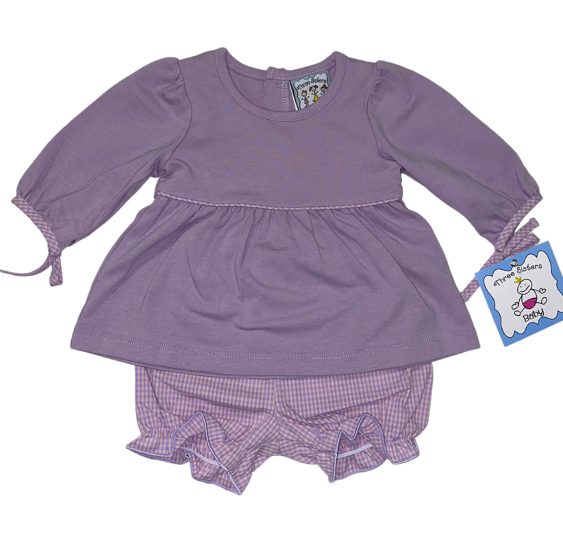 EMMA LAVENDER MONOGRAMMABLE BLOOMER SET