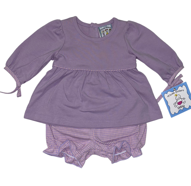 EMMA LAVENDER MONOGRAMMABLE BLOOMER SET