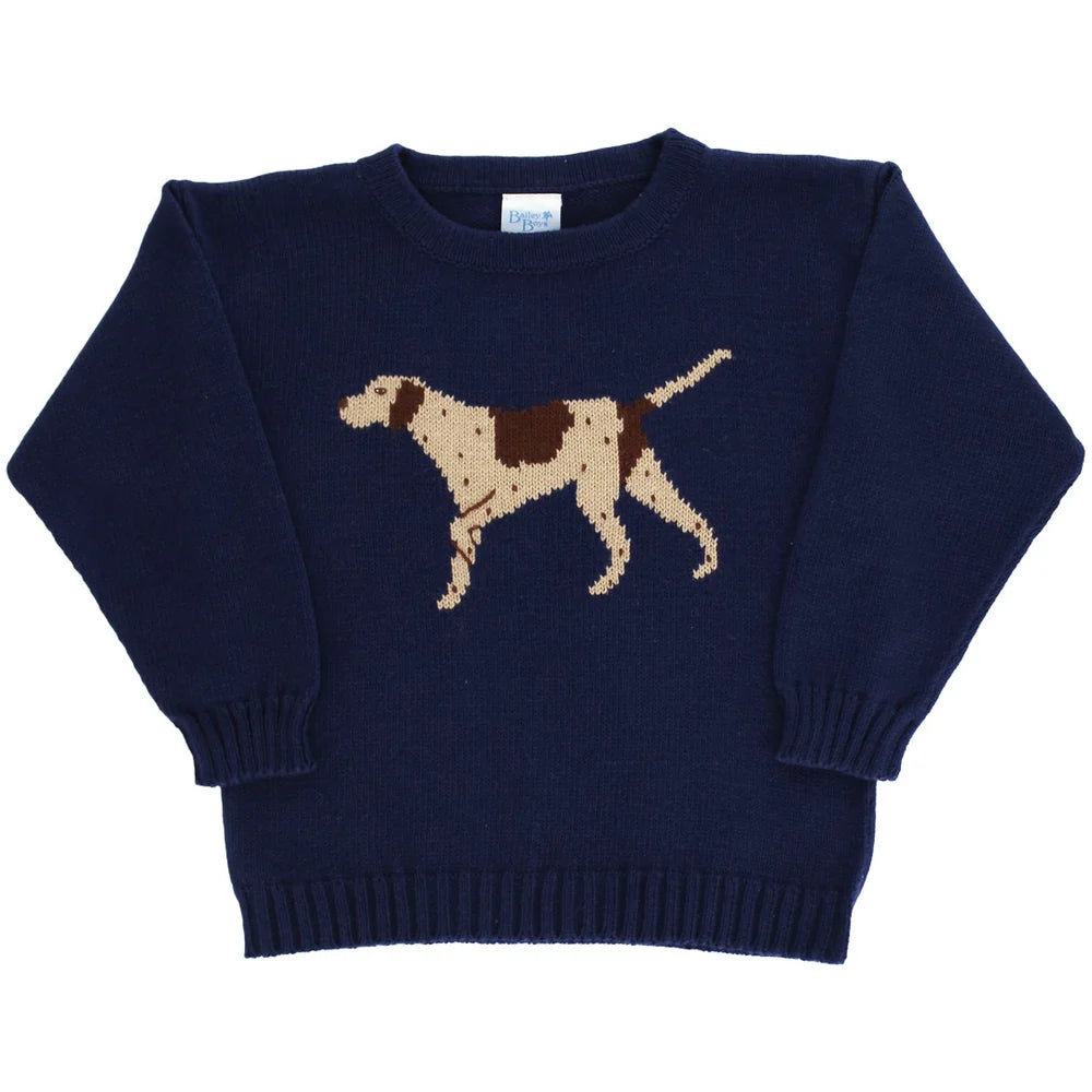 CREW NECK SWEATER POINTER ON NAVY