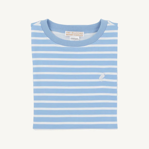 CARTER CREWNECK SARASOTA SKY STRIPE/WORTH AVE WHITE