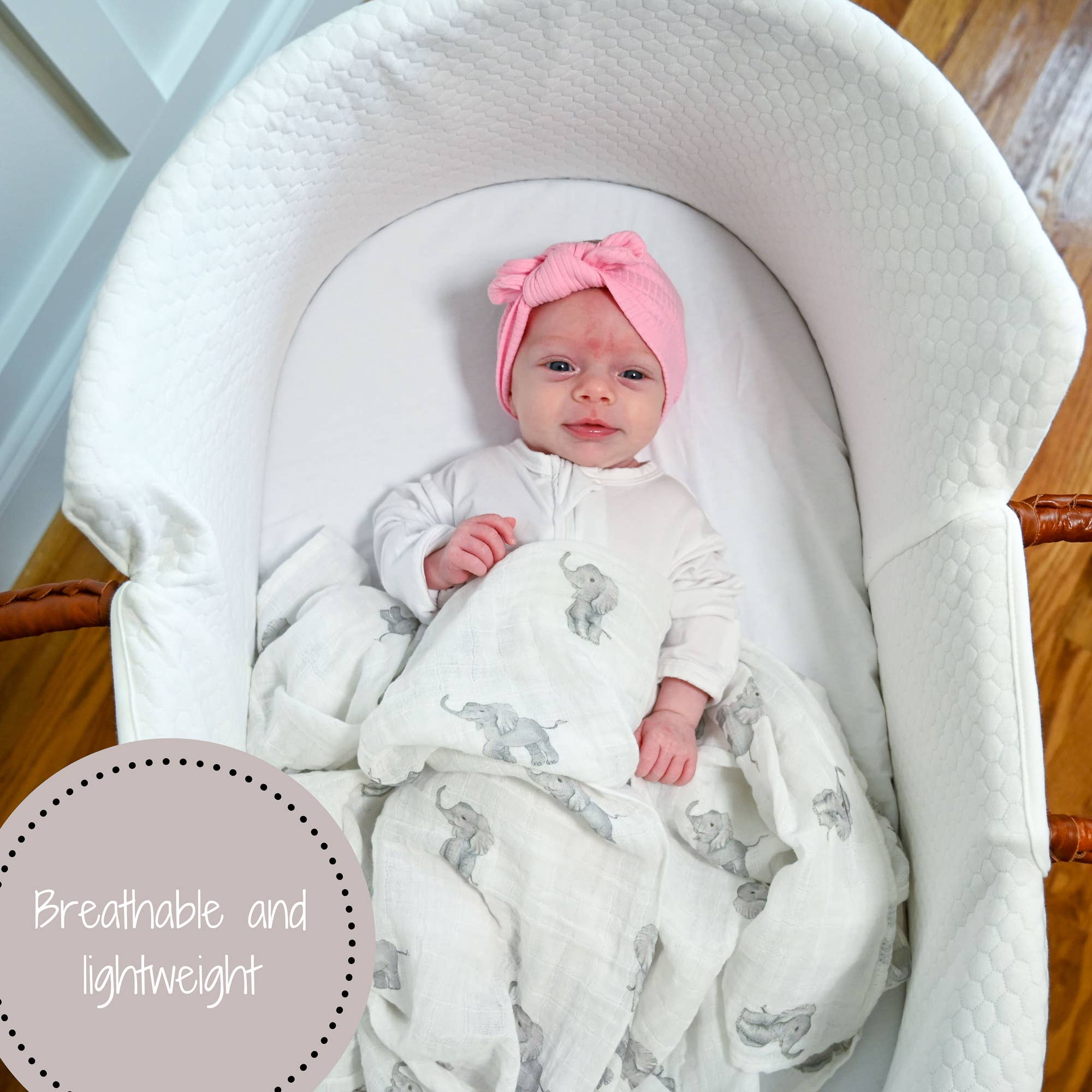 BABY ELEPHANT BABY MUSLIN SWADDLE BLANKET