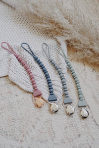 SUCCULENT BEADED SWEETIE STRAP SILICONE ONE-PIECE PACIFIER CLIP
