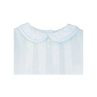 BABY BOY BUBBLE WITH HAND EMBROIDERED FEATHER STITCHING