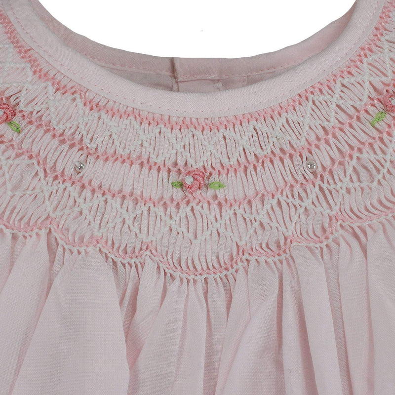 PINK BISHOP SMOCKED DAYGOWN WITH PEARLS