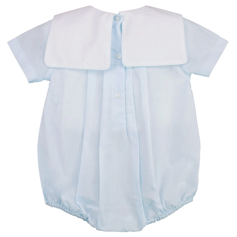 BABY BOY EMBROIDERED TRAIN BUBBLE