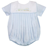 BABY BOY EMBROIDERED TRAIN BUBBLE