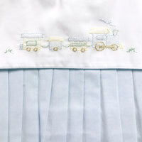 BABY BOY EMBROIDERED TRAIN BUBBLE