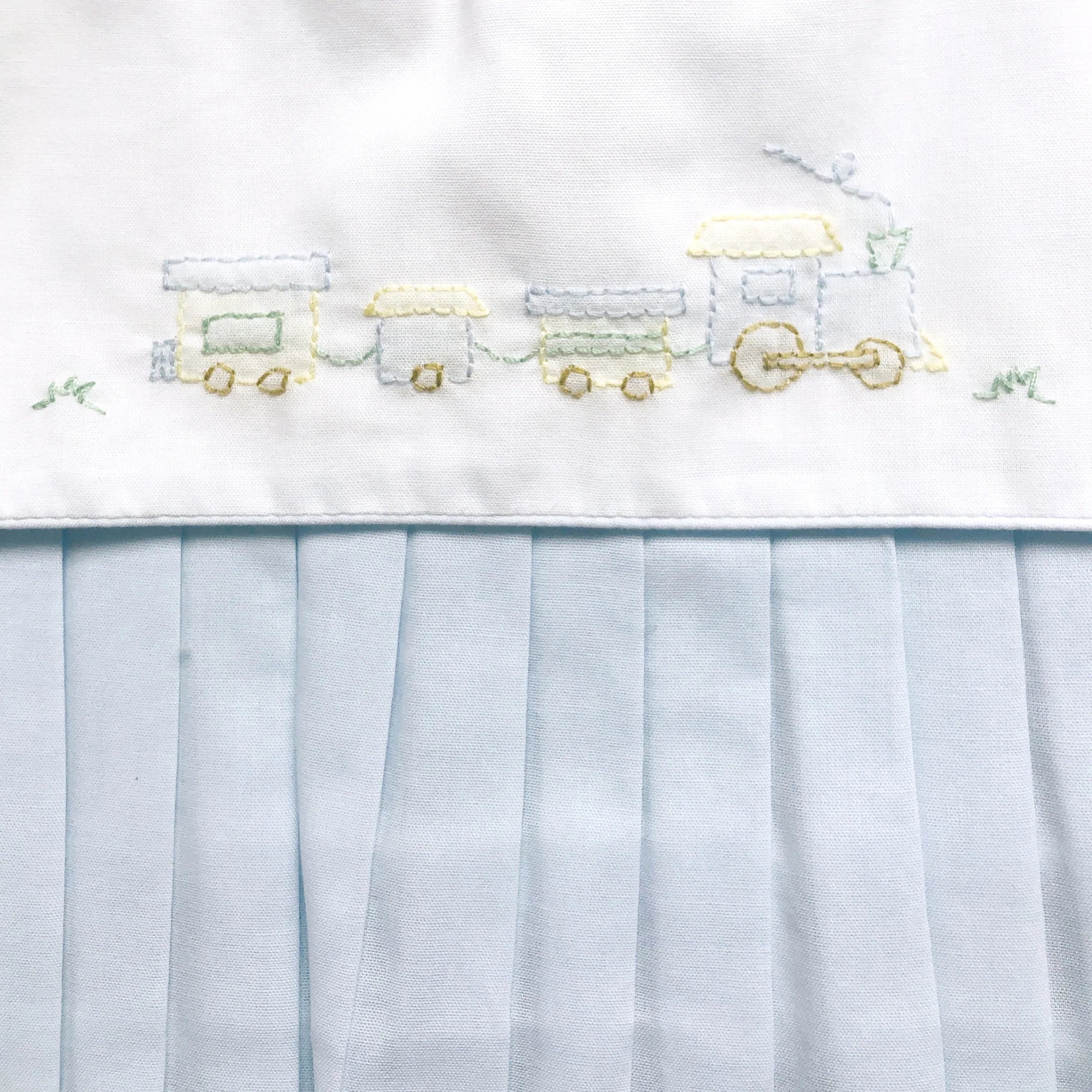 BABY BOY EMBROIDERED TRAIN BUBBLE